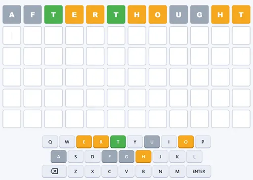 Color feedback across twelve Wordle tiles