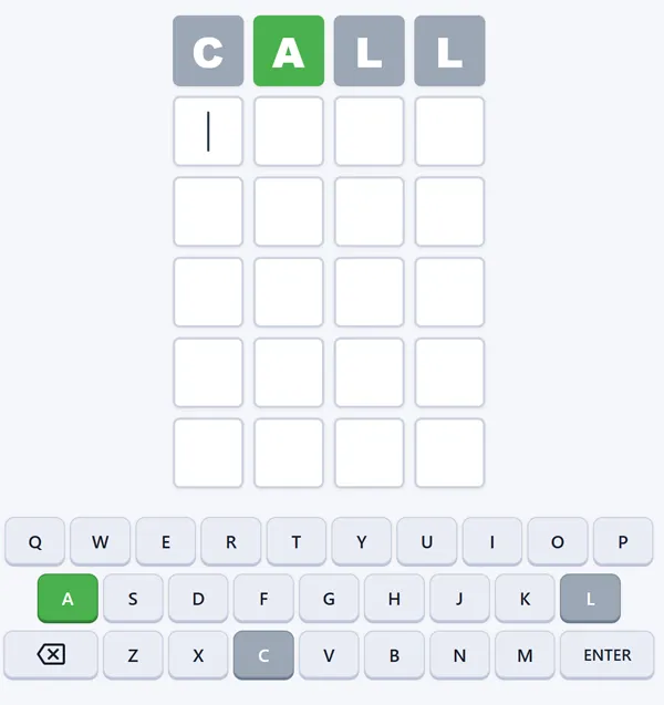 Colour tiles showing feedback in 3 Letter Wordle