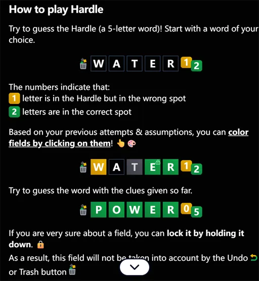 Hardle first guess WATER with yellow 1 and green 2 count markers
