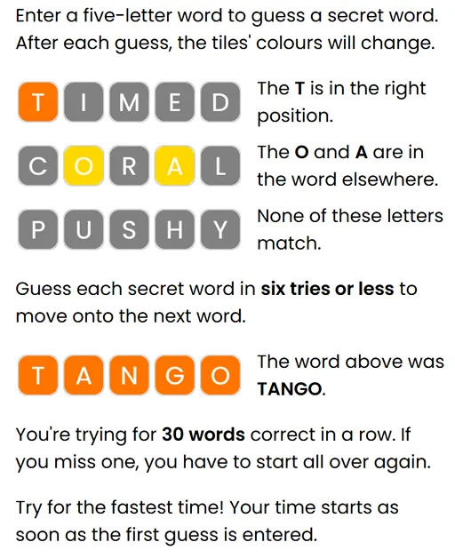 Thirtle progress counter advancing through the thirty word marathon