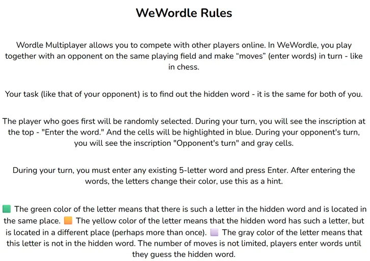 Wewordle board with blue active cells during the player turn