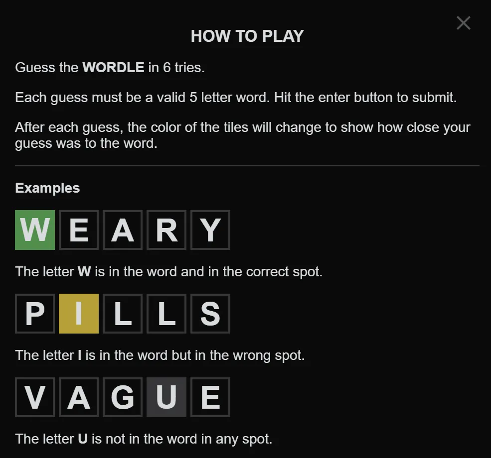Wordless game board showing word length selector and first guess being entered